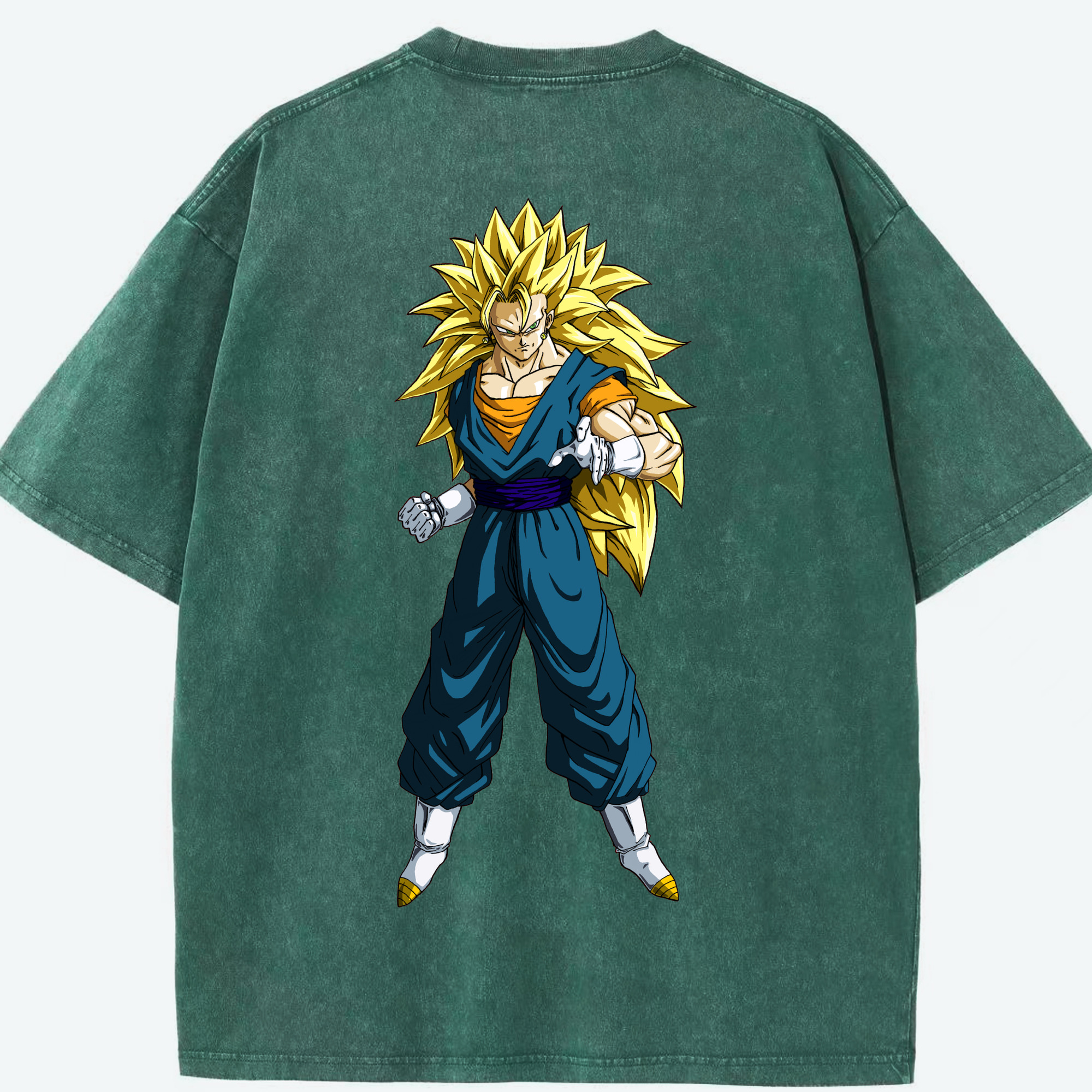 （画像用） ドラゴンボール ベジット DRAGON BALL Vegetto 綿100% ヴィンテージ風 半袖Tシャツ（背面プリント）
